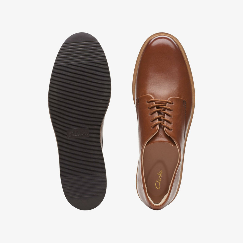Glickly Derby Dark Tan Leather | Clarks Onsale