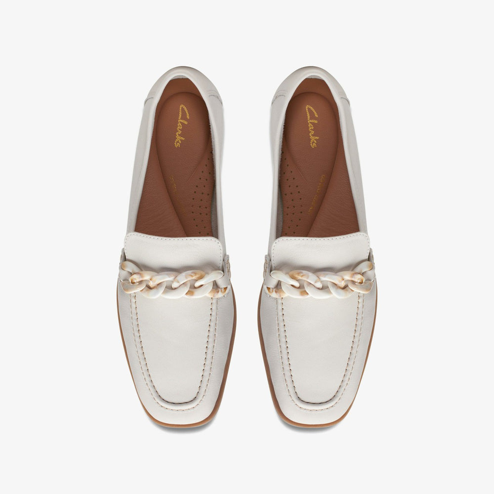 Sarafyna Iris Loafer White Leather | Clarks US