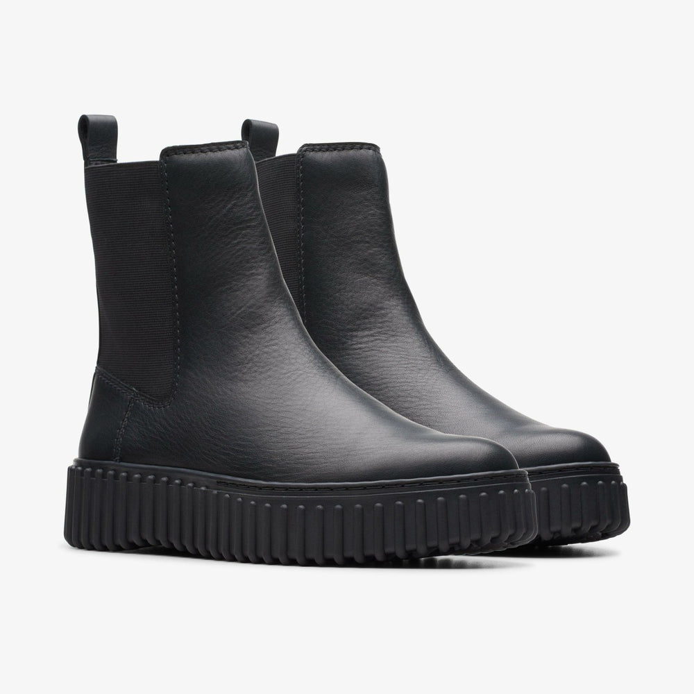 Torhill Maple Ankle Boot Black Leather | Clarks