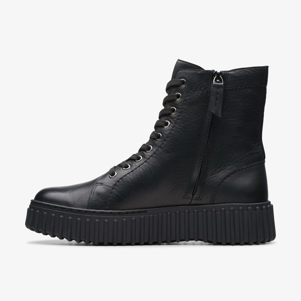 Torhill Rise Ankle Boot Black Leather | Clarks