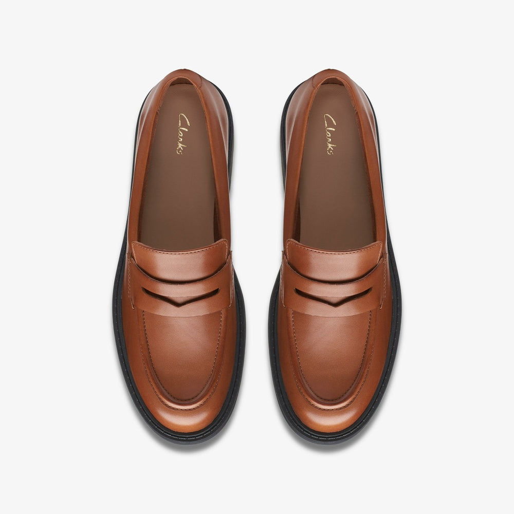 Orinoco 2 Penny Loafer Dark Tan Leather | Clarks For Sale