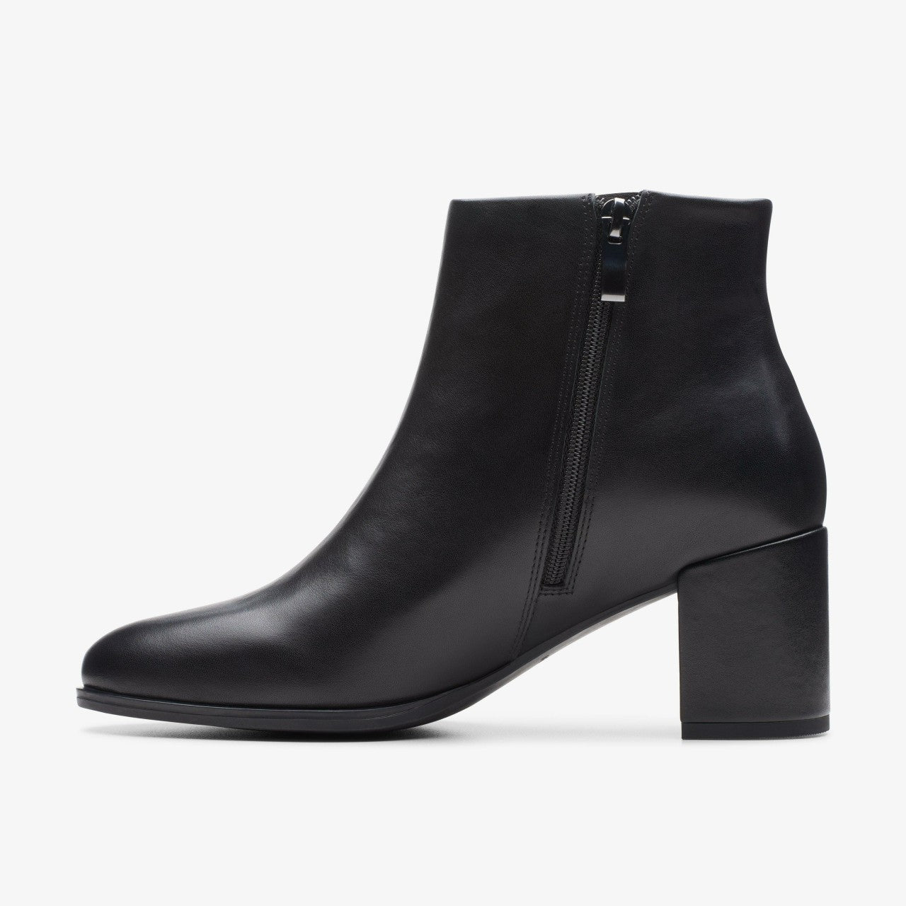 Freva 55 Zip Ankle Boot Black Leather | Clarks Onsale