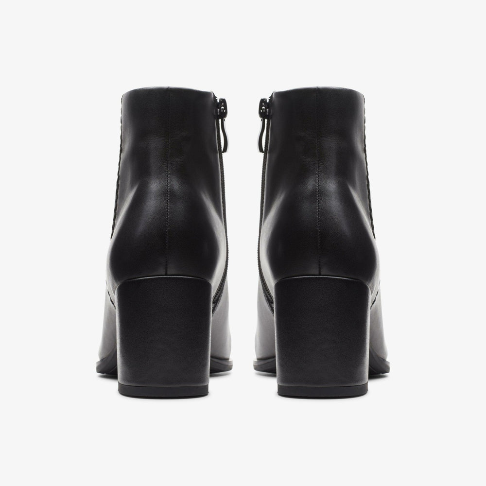 Freva 55 Zip Ankle Boot Black Leather | Clarks Onsale
