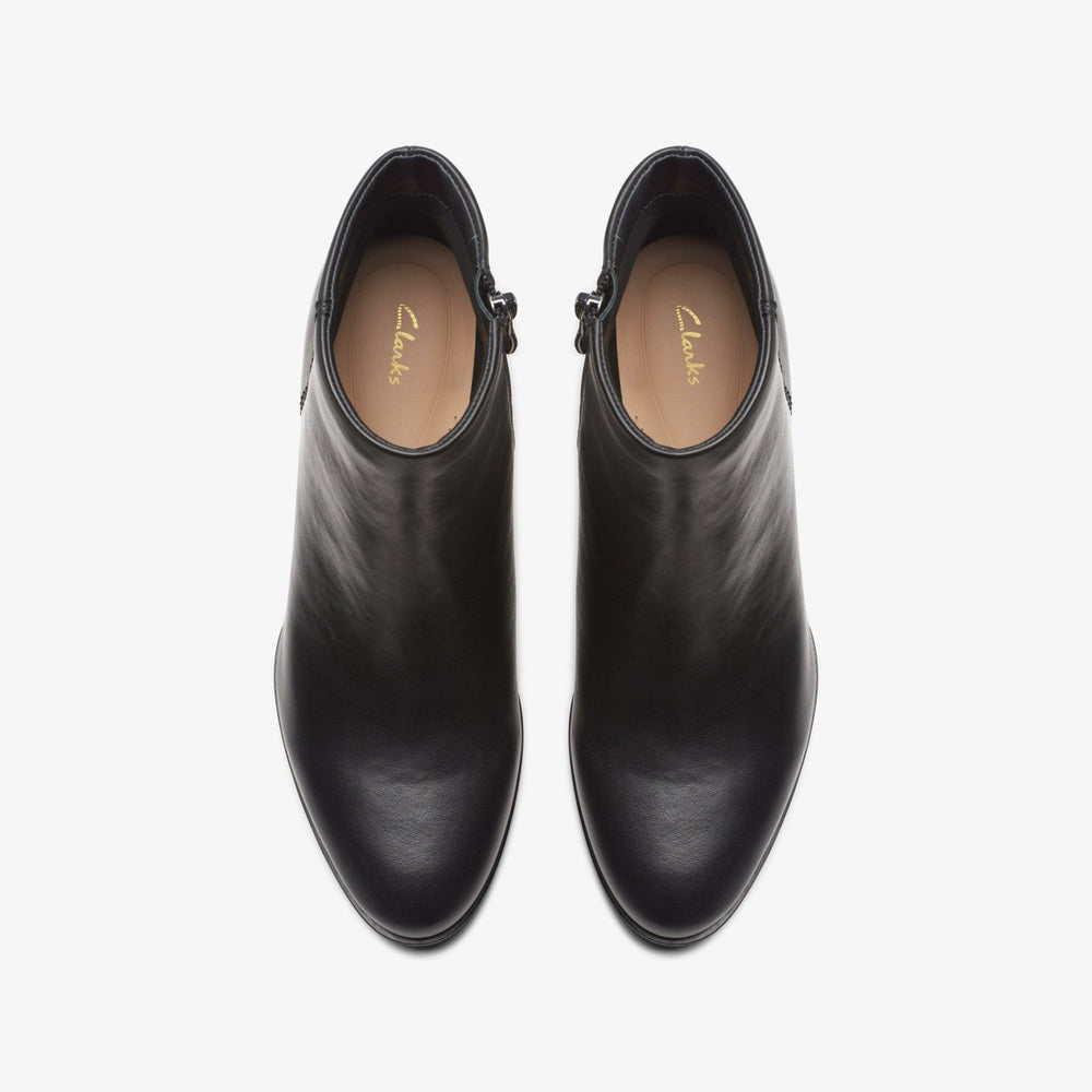 Freva 55 Zip Ankle Boot Black Leather | Clarks Onsale