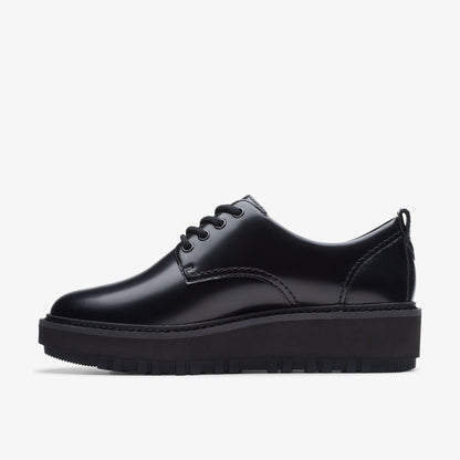 Orianna W Derby Black Leather | Clarks Discount