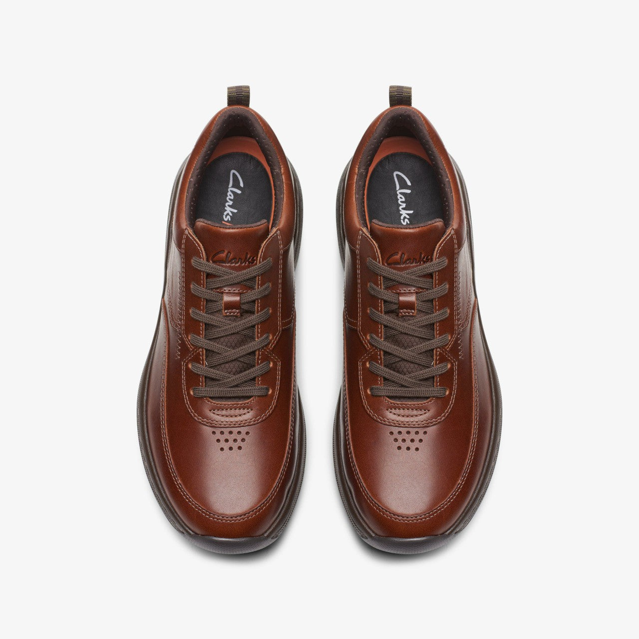 Clarks Pro Lace Dark Tan Leather | Clarks Onsale