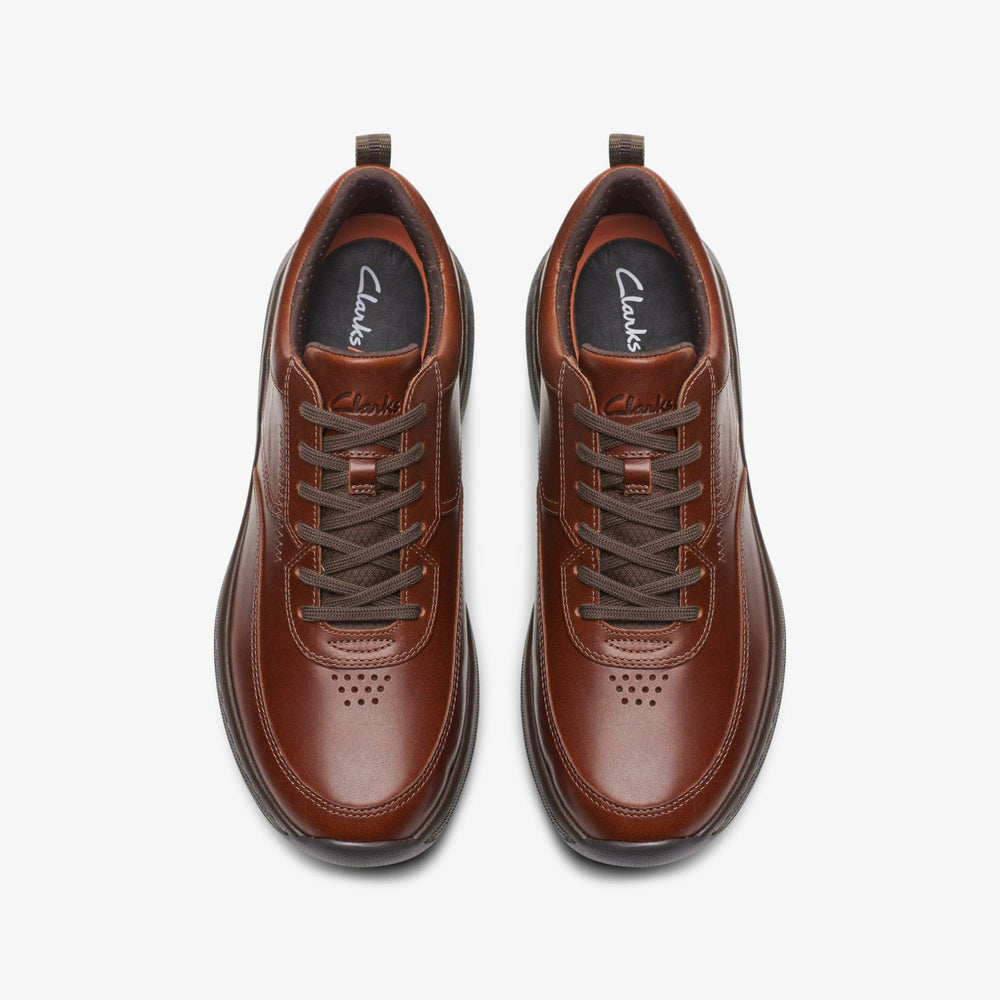 Clarks Pro Lace Dark Tan Leather | Clarks Onsale