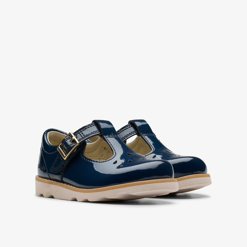 Crown Print Toddler Navy Patent | Clarks Onsale