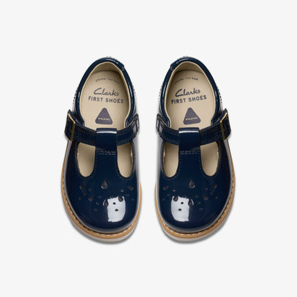 Crown Print Toddler Navy Patent | Clarks Onsale