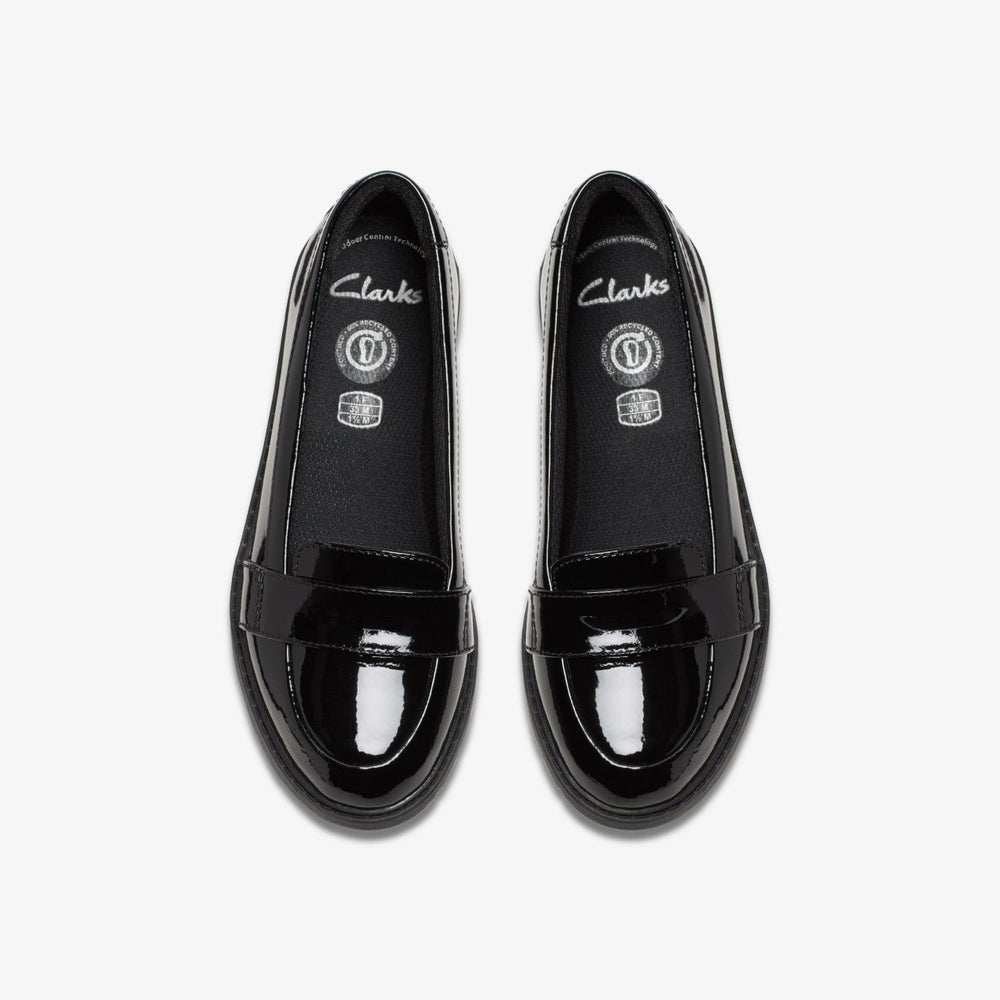 Scala Loafer Kid Black Patent | Clarks For Sale