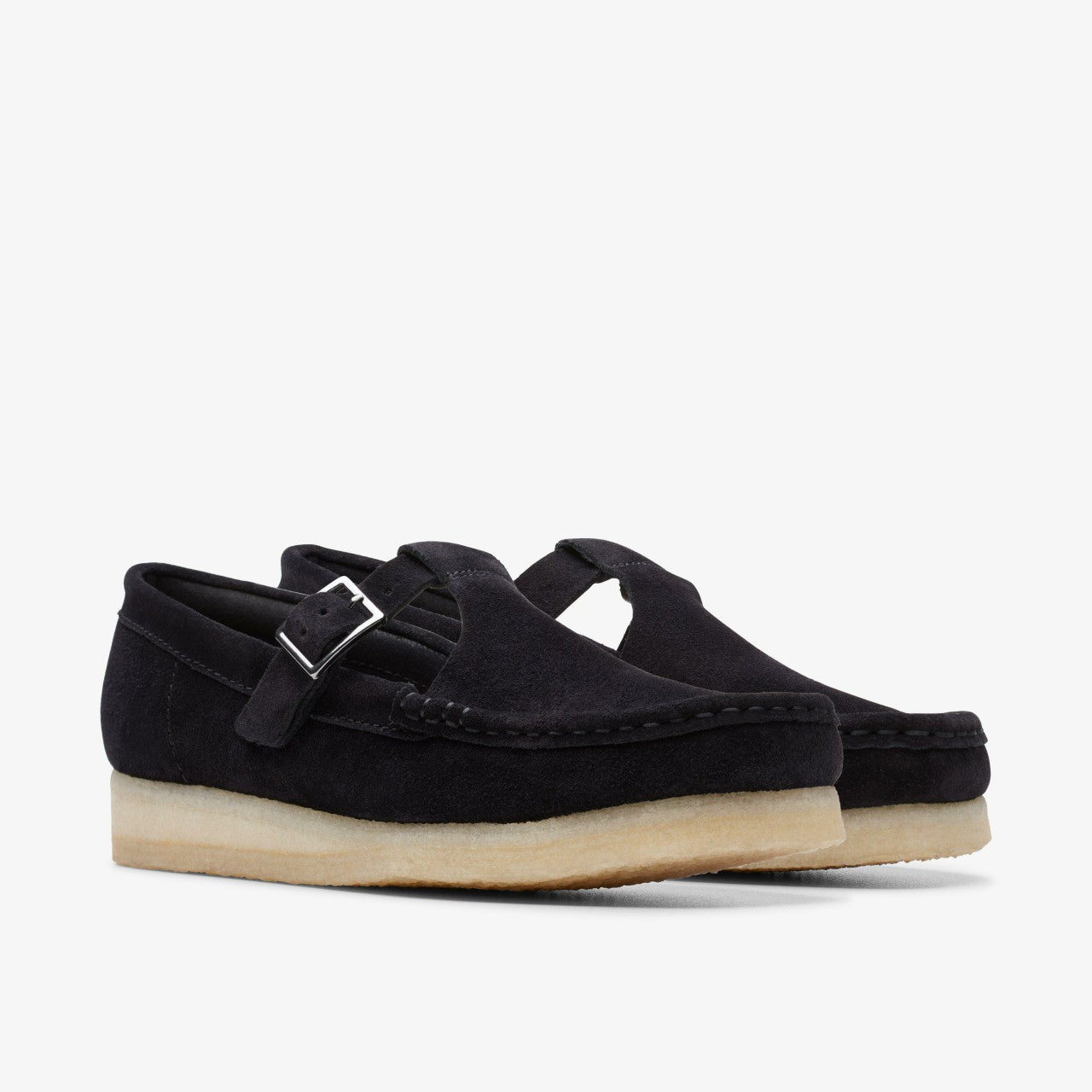 Wallabee T Bar Black Suede | Clarks Onsale