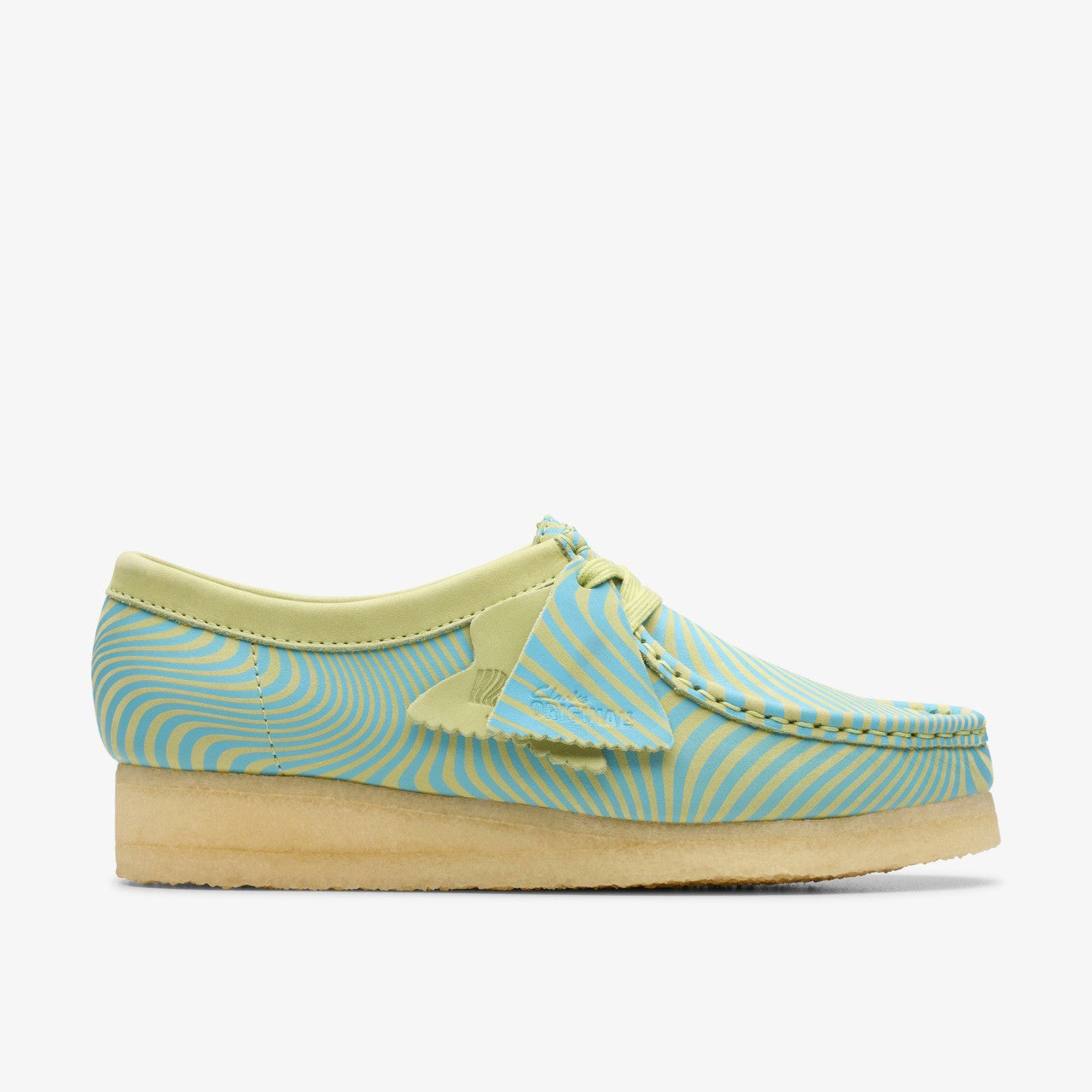 Wallabee Blue/Lime Print | Clarks For Sale