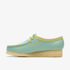 Wallabee Blue/Lime Print | Clarks For Sale