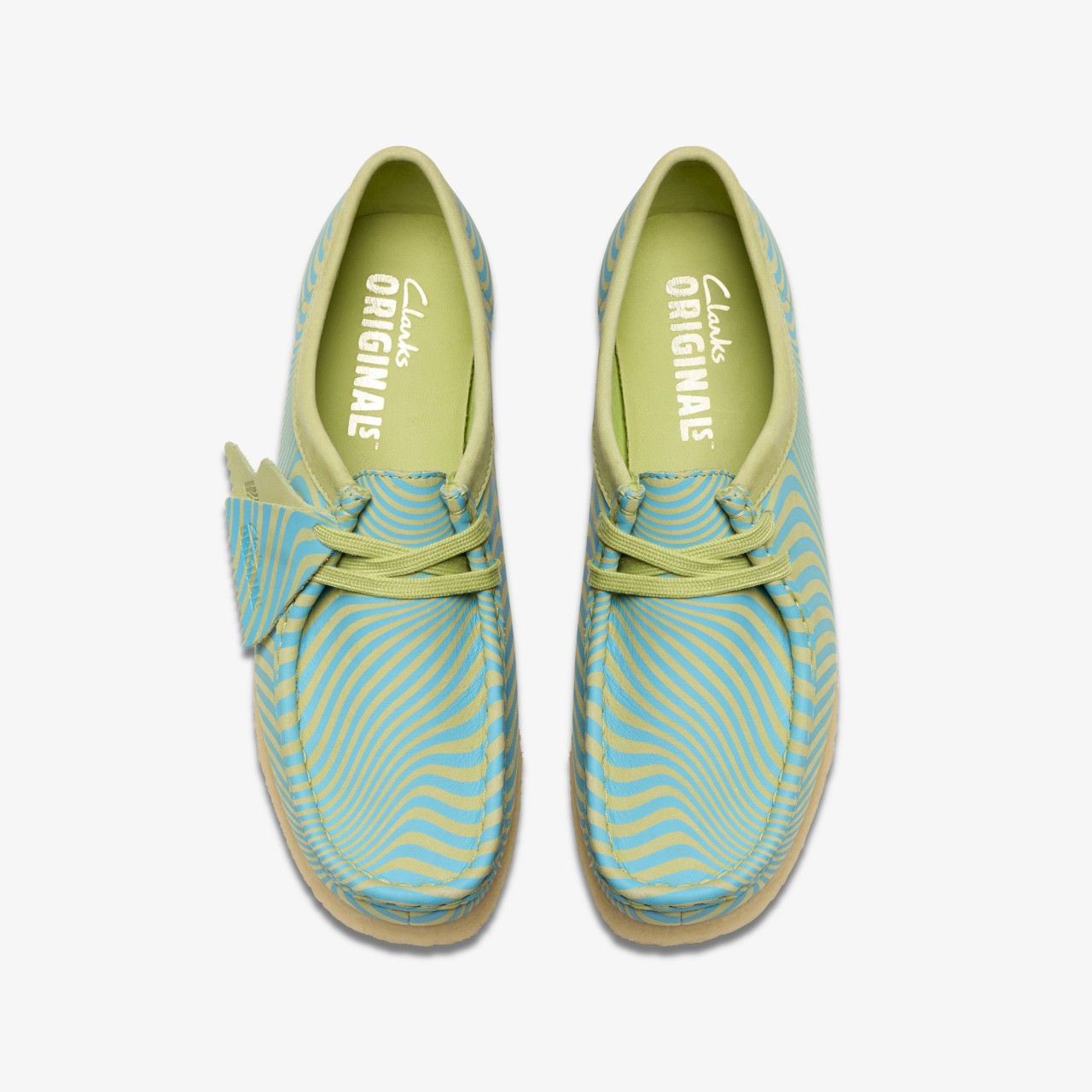 Wallabee Blue/Lime Print | Clarks For Sale