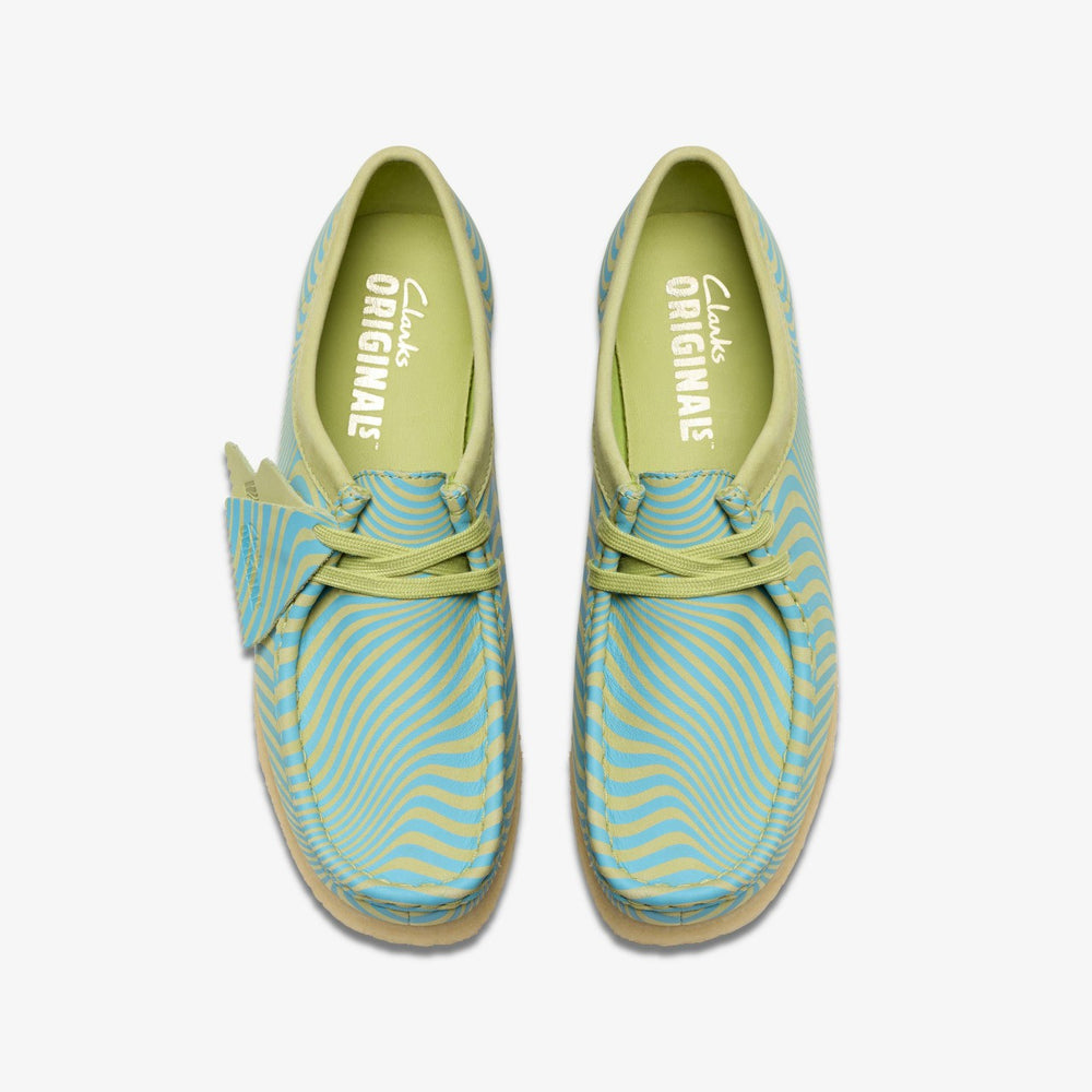 Wallabee Blue/Lime Print | Clarks For Sale