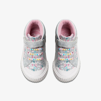 Foxing Halo Hi Toddler Silver | Clarks Discount