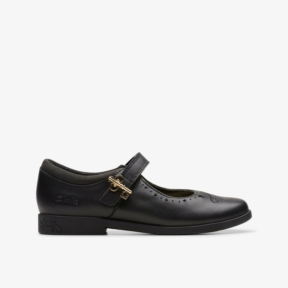 Lock Magic Kid Black Leather | Clarks Onsale