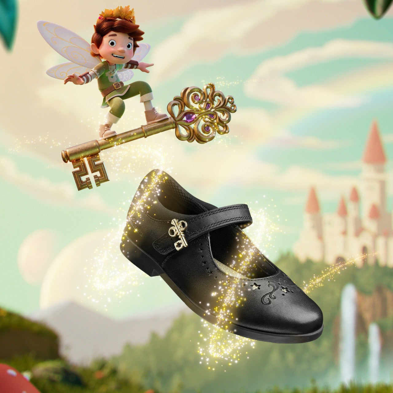 Lock Magic Kid Black Leather | Clarks Onsale