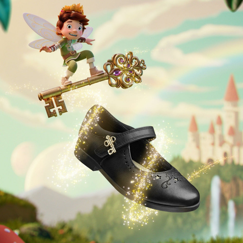 Lock Magic Kid Black Leather | Clarks Onsale