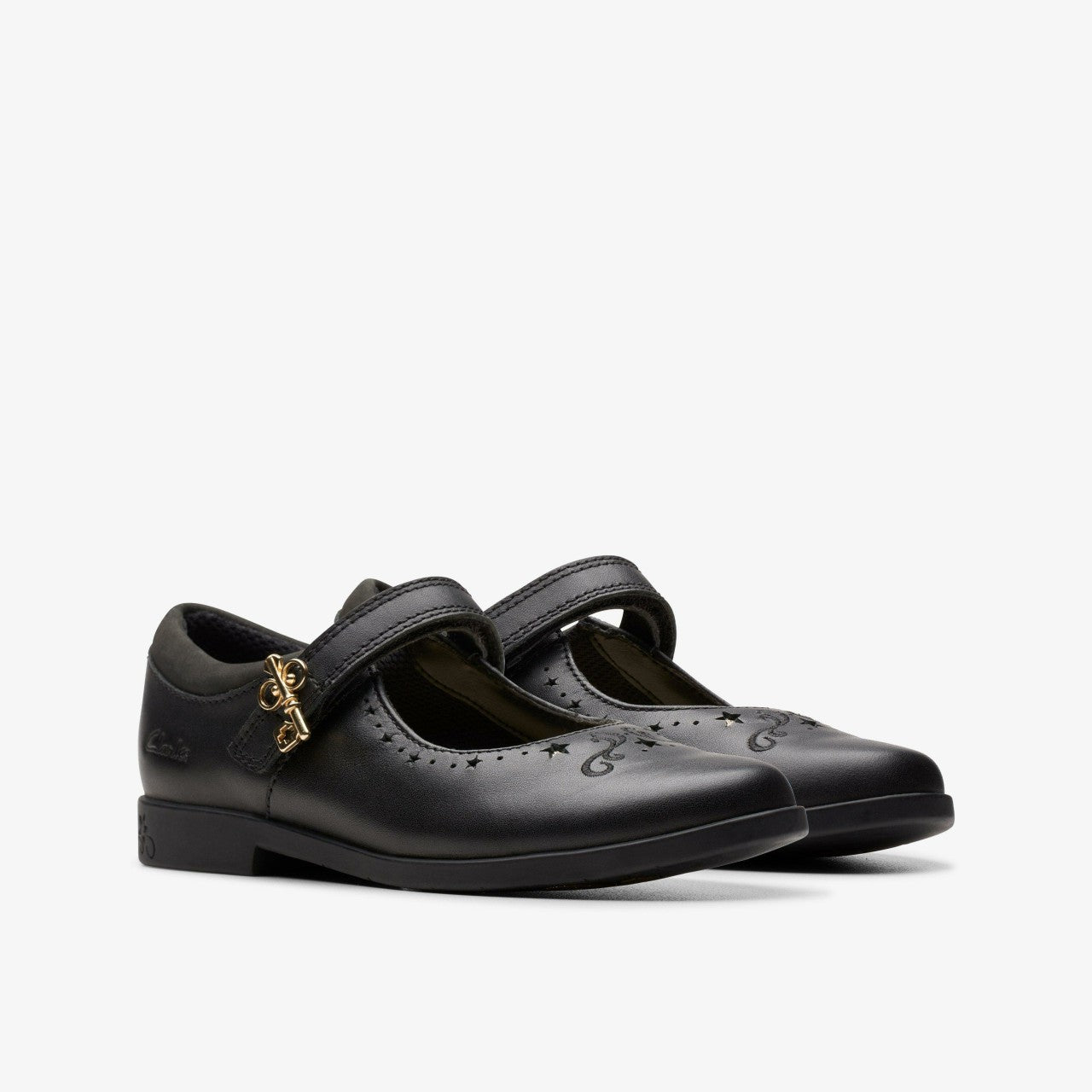 Lock Magic Kid Black Leather | Clarks Onsale