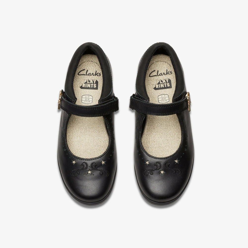 Lock Magic Kid Black Leather | Clarks Onsale