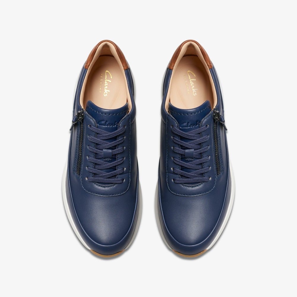Tivoli Zip Navy Leather | Clarks