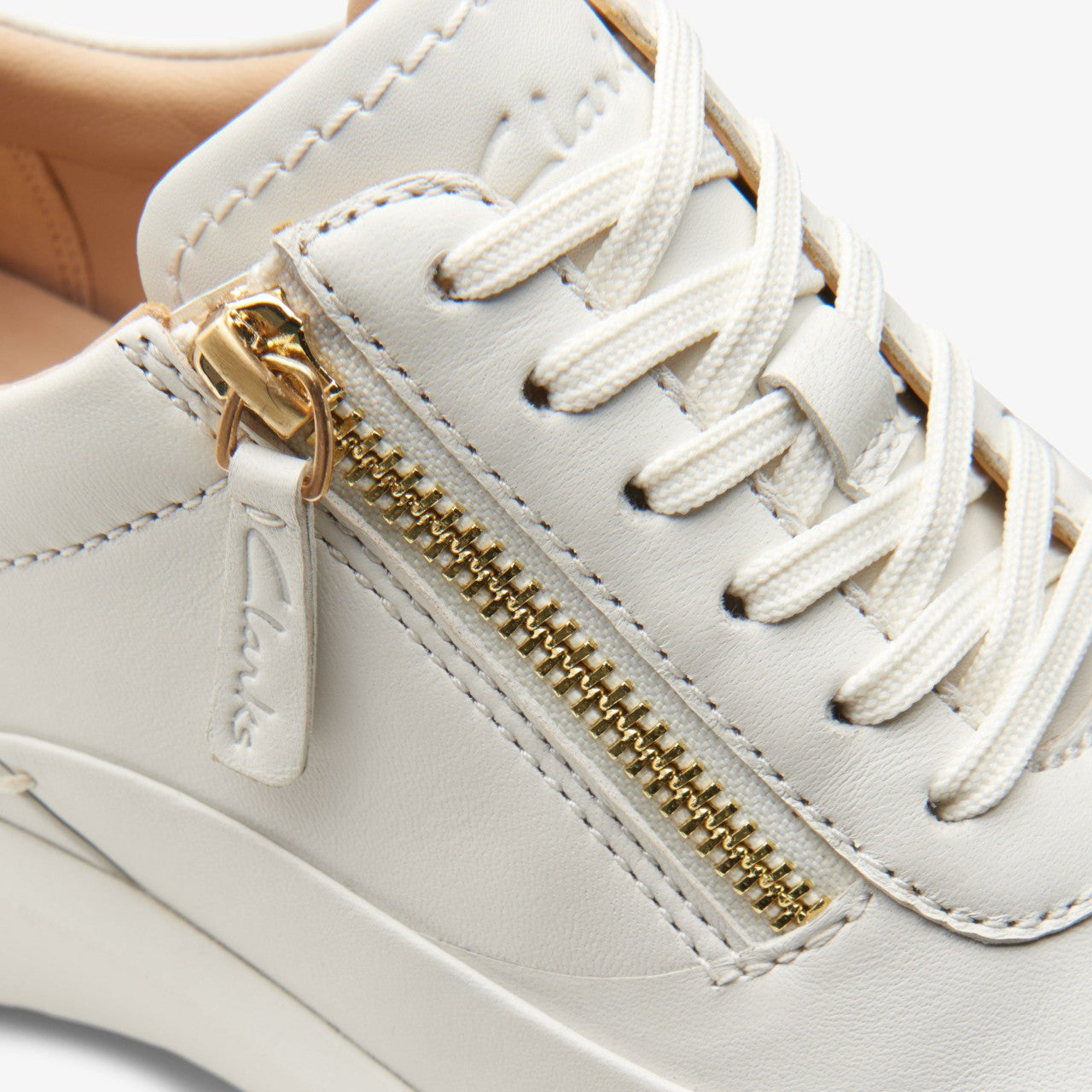 Tivoli Zip Off White Leather | Clarks US