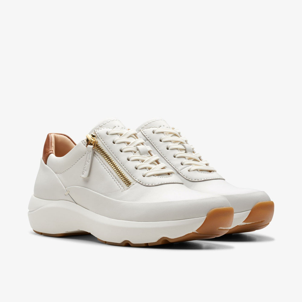 Tivoli Zip Off White Leather | Clarks US