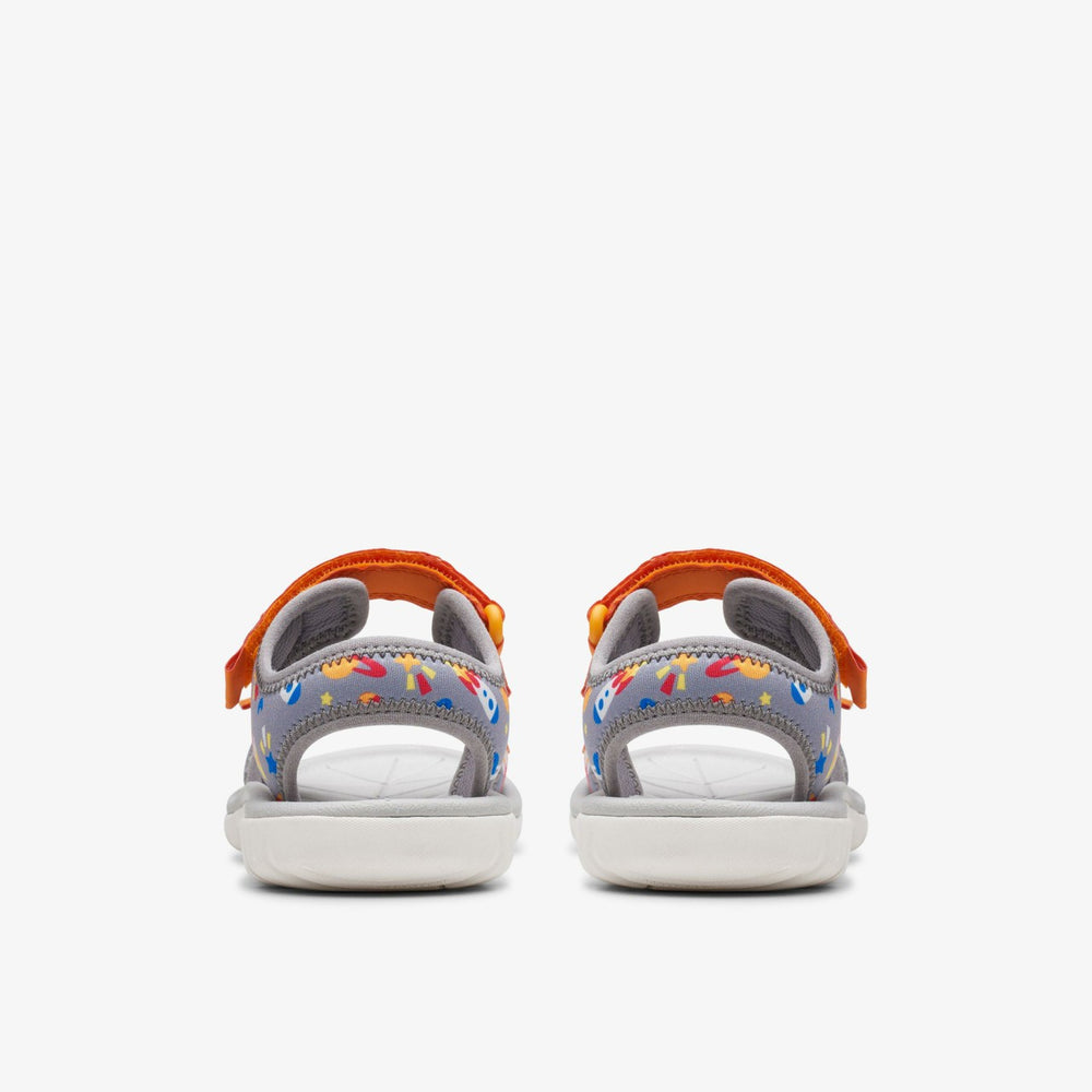 Surfing Tide Kid Grey/Orange | Clarks Discount