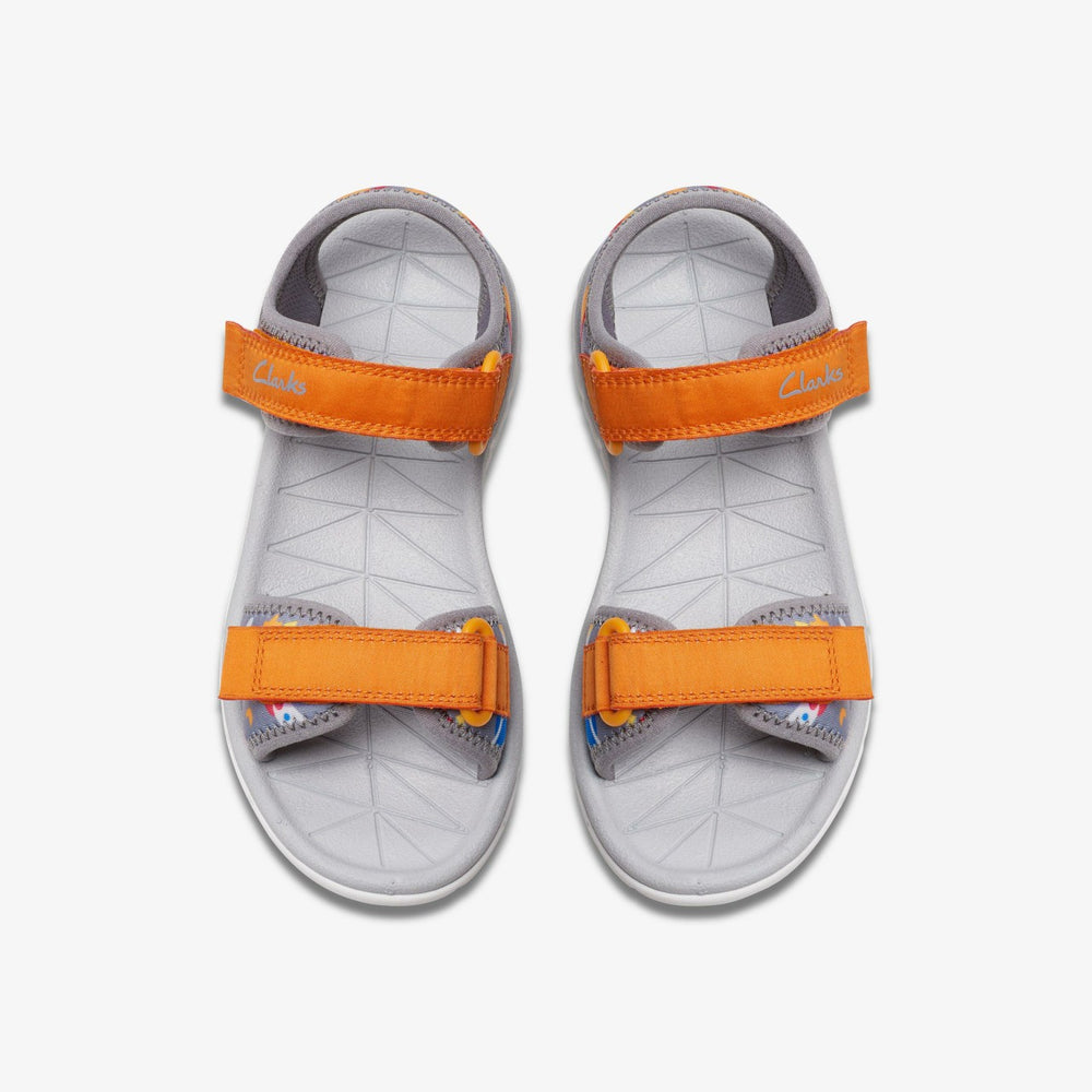 Surfing Tide Kid Grey/Orange | Clarks Discount
