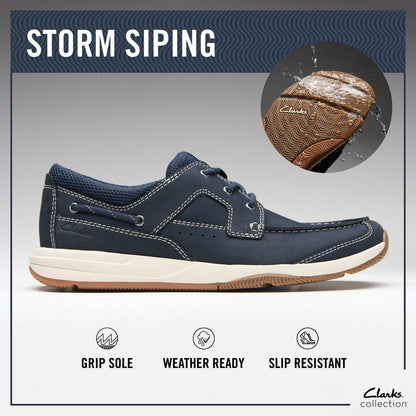 Sailview Lace Navy Nubuck | Clarks US