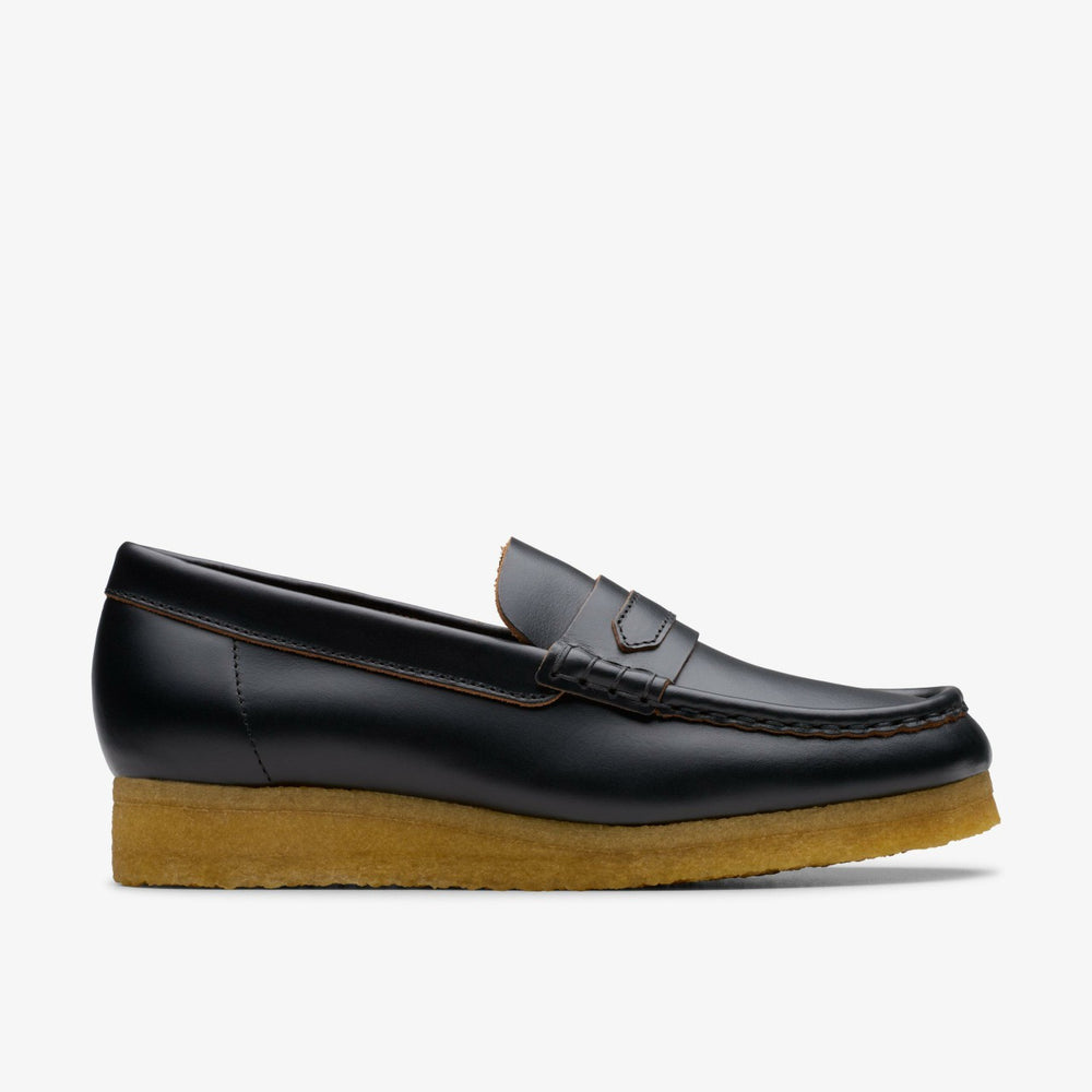 Wallabee Loafer Black Smooth Leather | Clarks