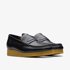 Wallabee Loafer Black Smooth Leather | Clarks