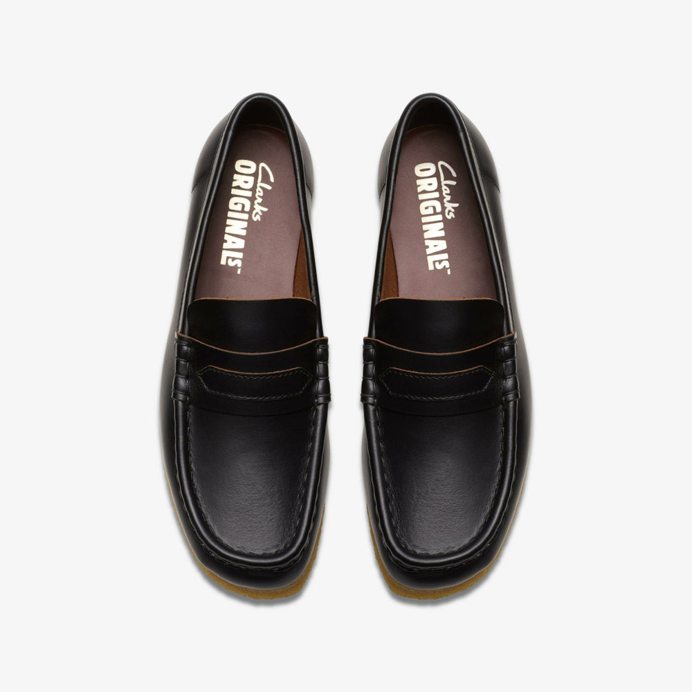 Wallabee Loafer Black Smooth Leather | Clarks