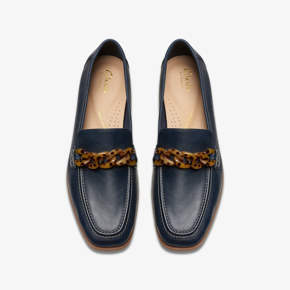 Sarafyna Iris Loafer Navy Leather | Clarks Discount