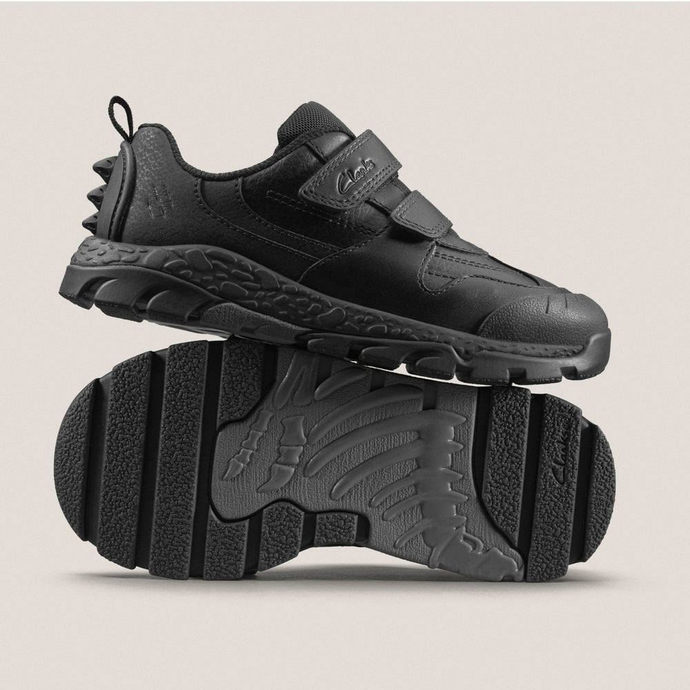 Steggy 2 Pace Kid Black Leather | Clarks