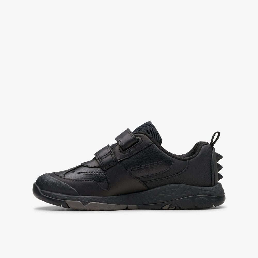 Steggy 2 Pace Kid Black Leather | Clarks