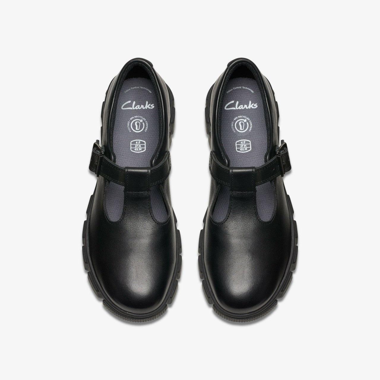 Evyn Bar Youth Black Leather | Clarks Discount