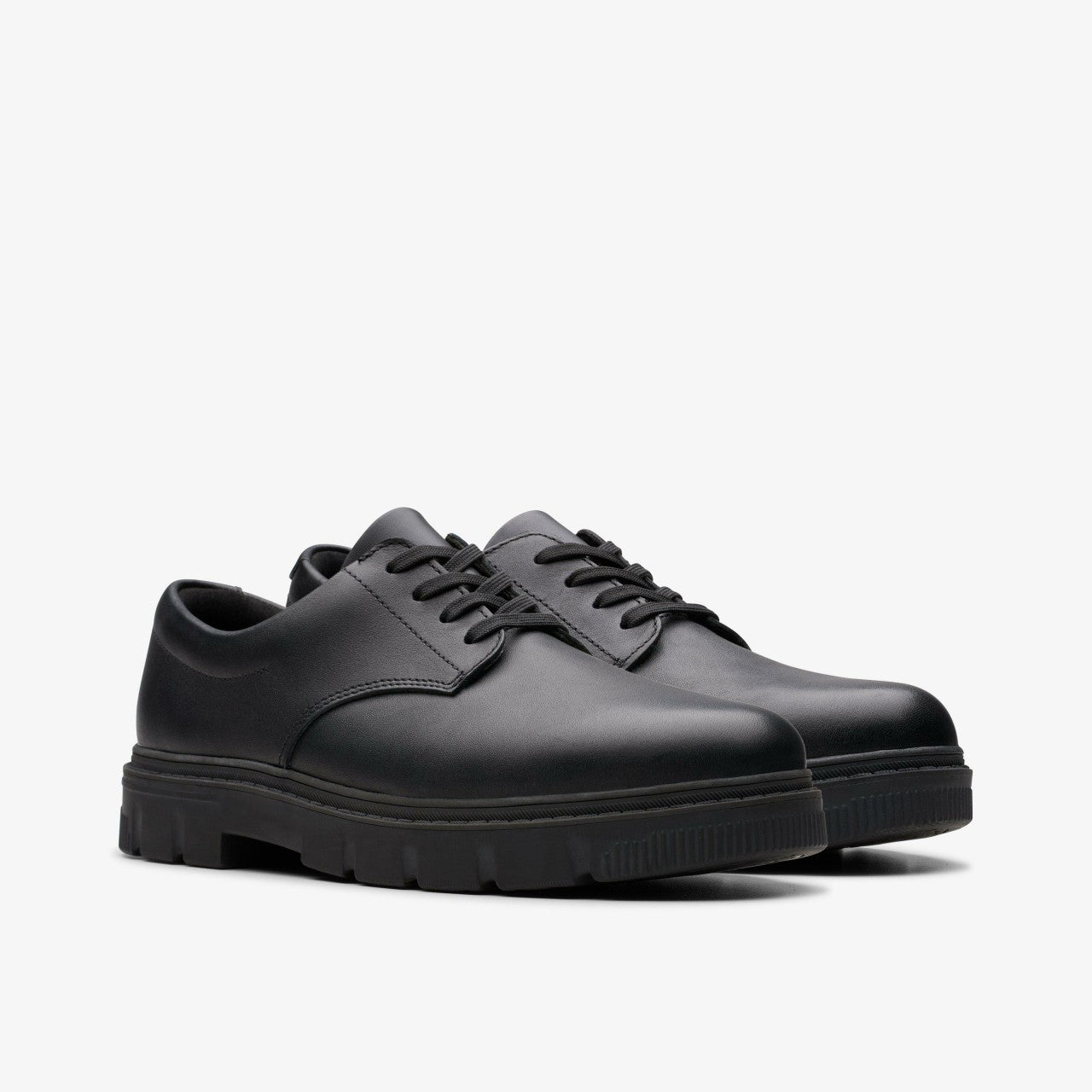 Lorcam Loop Youth Black Leather | Clarks Discount