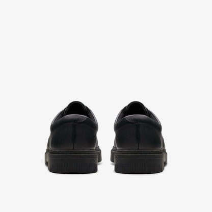 Lorcam Loop Youth Black Leather | Clarks Discount