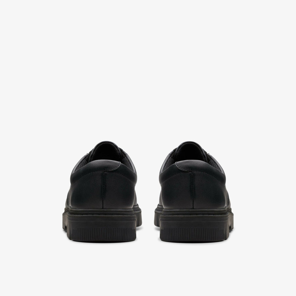 Lorcam Loop Youth Black Leather | Clarks Discount