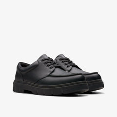Lorcam Edge Youth Black Leather | Clarks Onsale