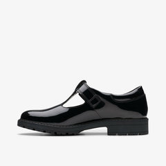 Loxham Bar Youth Black Patent | Clarks US