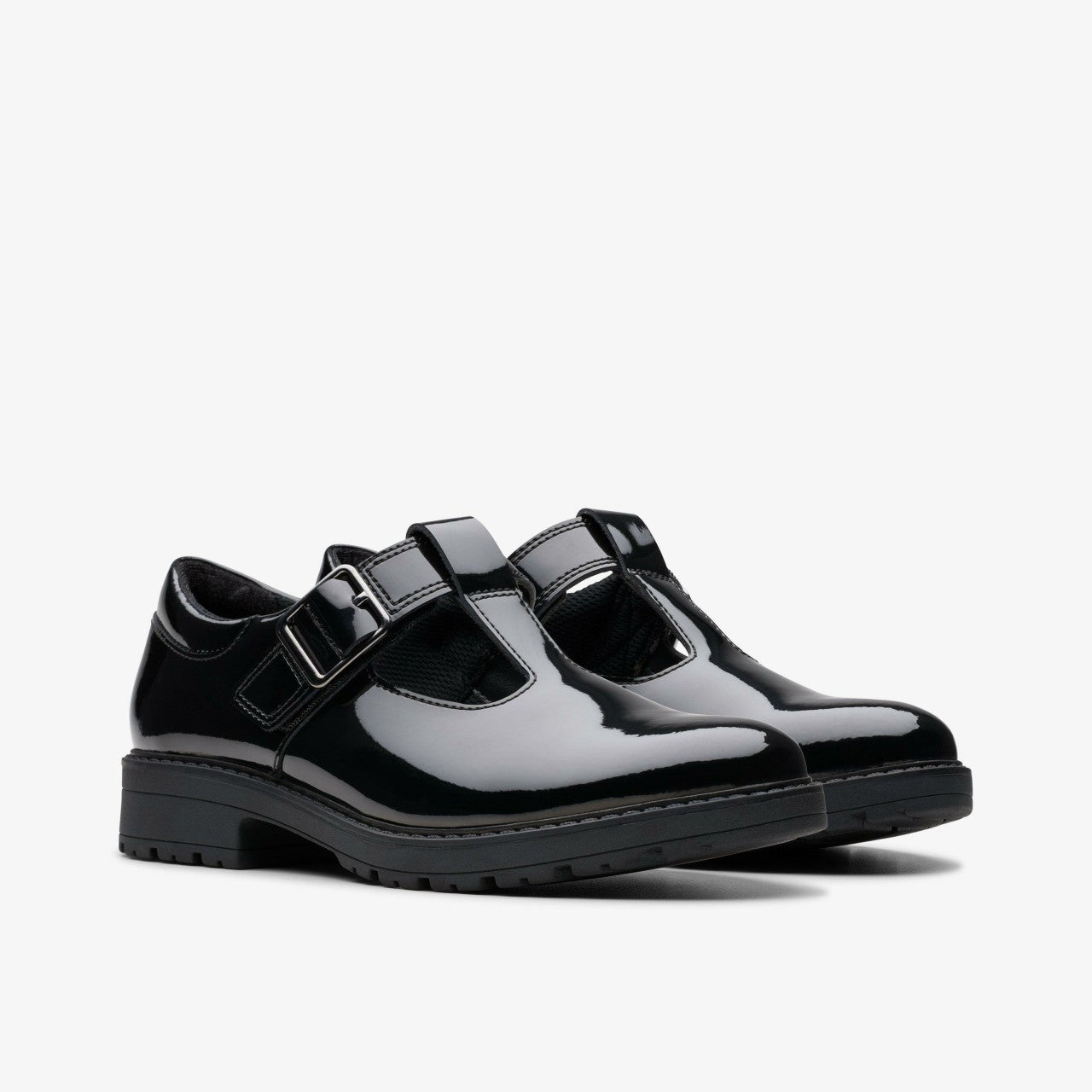 Loxham Bar Youth Black Patent | Clarks US