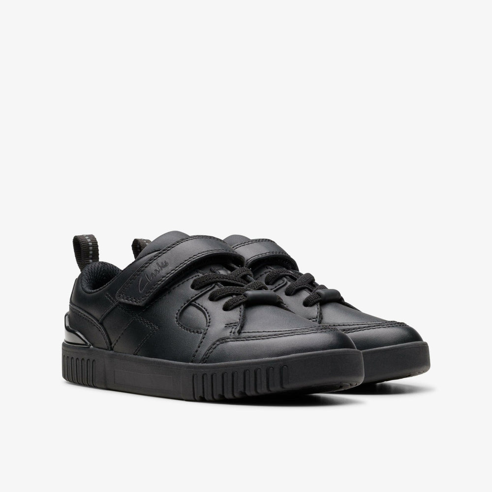 Oslo Flare Kid Black Leather | Clarks For Sale