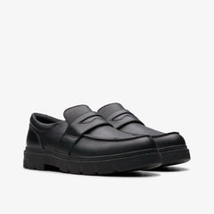 Lorcam Craft Youth Black Leather | Clarks Onsale