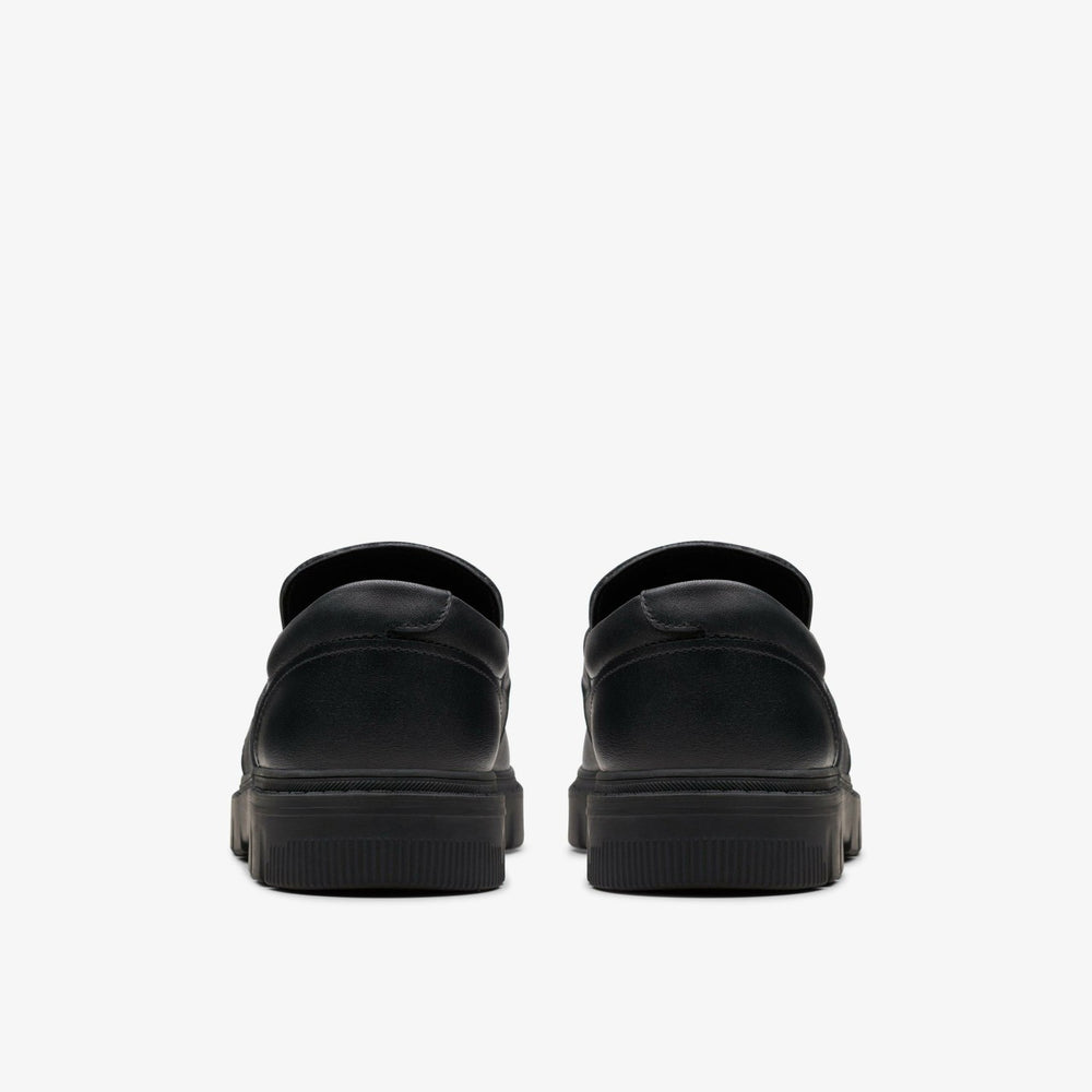 Lorcam Craft Youth Black Leather | Clarks Onsale