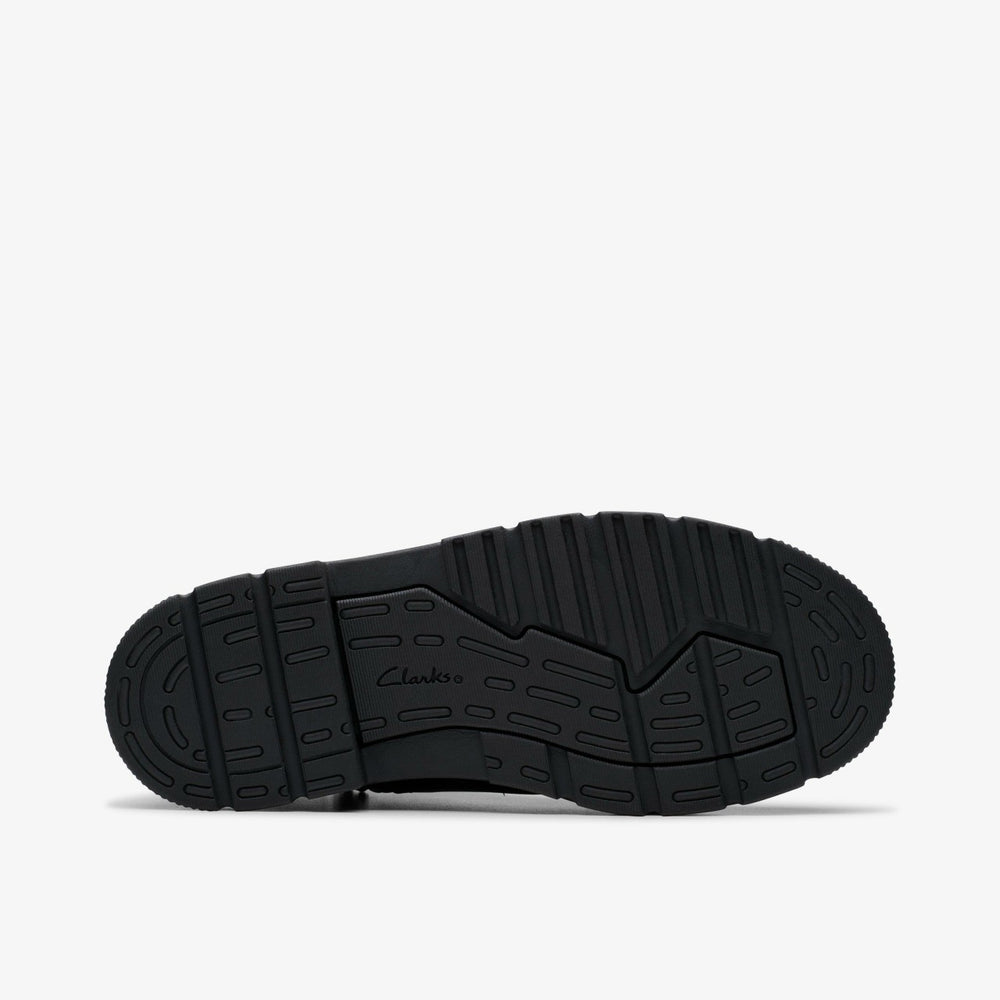 Lorcam Trail Youth Black Leather | Clarks