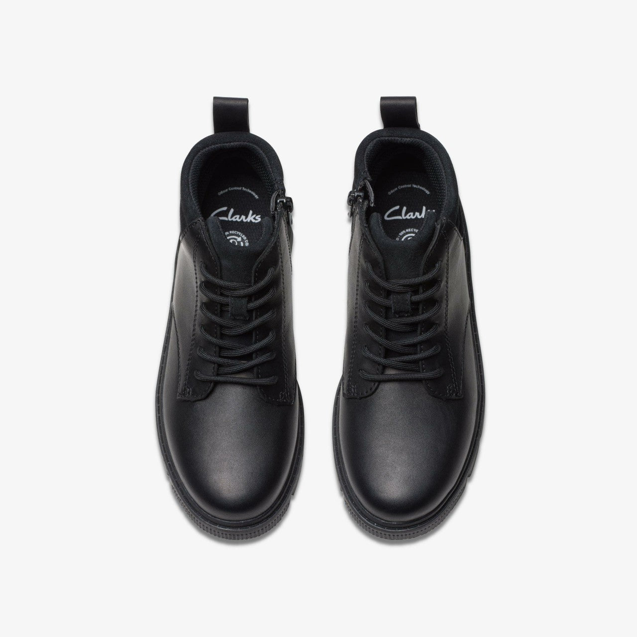 Lorcam Trail Youth Black Leather | Clarks