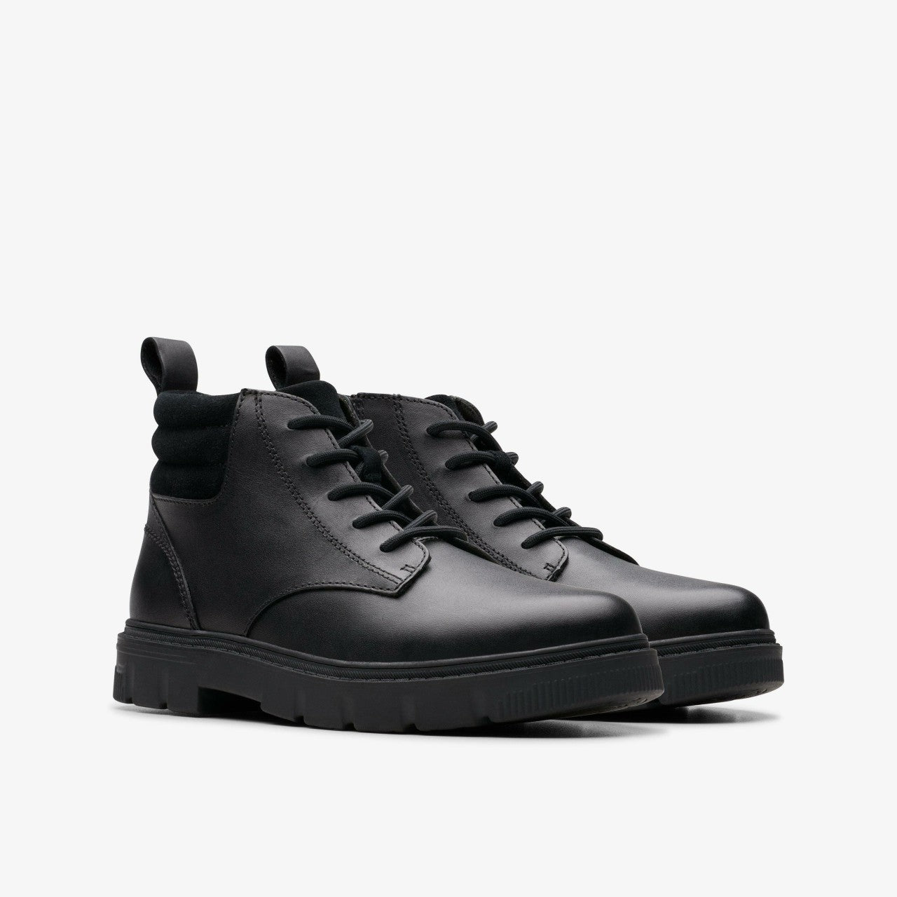 Lorcam Trail Older Black Leather | Clarks Discount